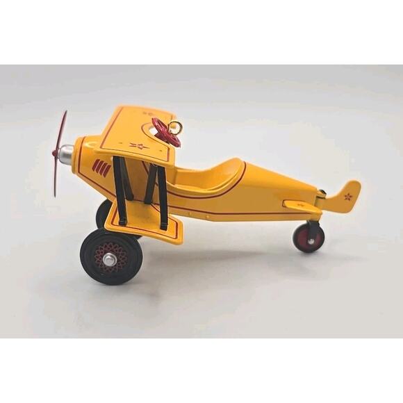2001 Hallmark Ornament 1930 Custom Biplane Kiddie Car Classic New U67 - Picture 4 of 8